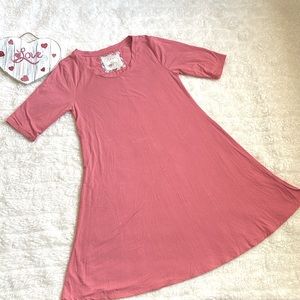 Orange dress short with pockets on sides